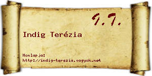 Indig Terézia névjegykártya
